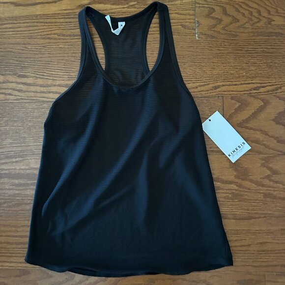 NWT Kinesis Athletic Tank Semi Sheer Stripes Racerback Size XS Black Tank Active - Picture 8 of 8